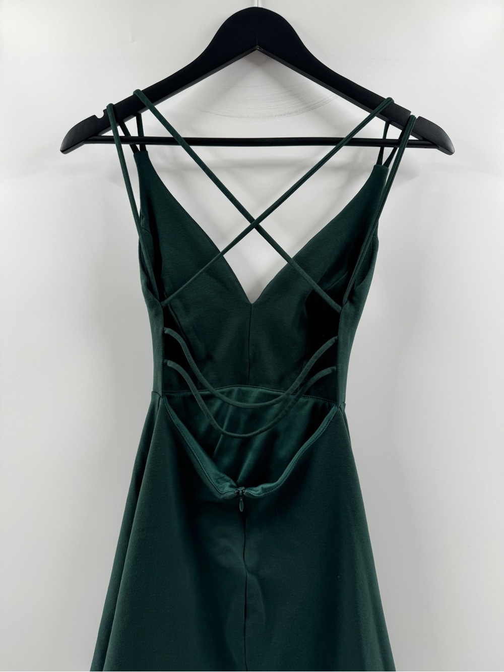 Lulus Forest Green Low Back Criss Cross Formal Dress Women's Small - Picture 7 of 8